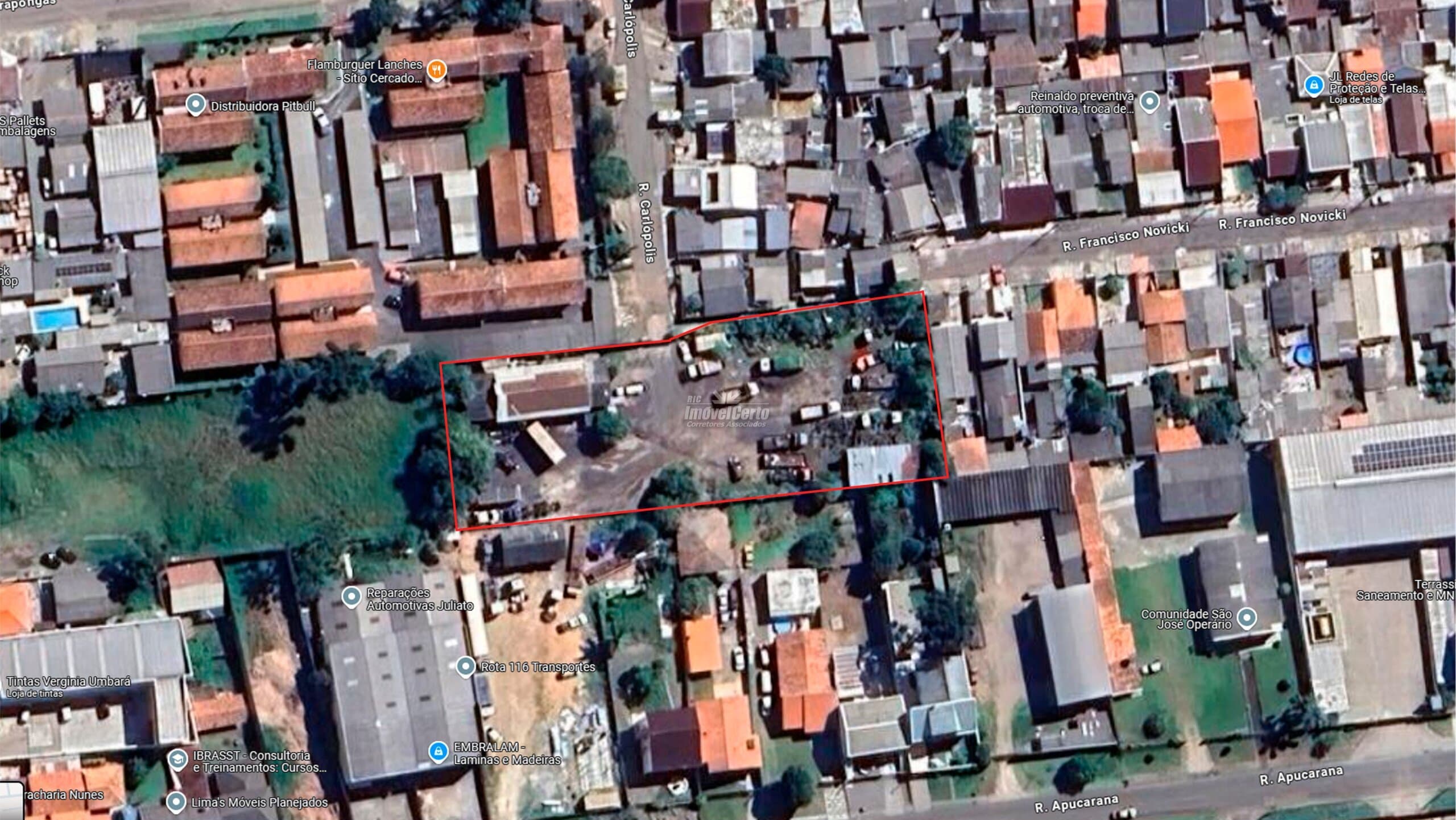 <p>Terreno plano com 3025 m² no bairro Pinheirinho em Curitiba/PR</p>